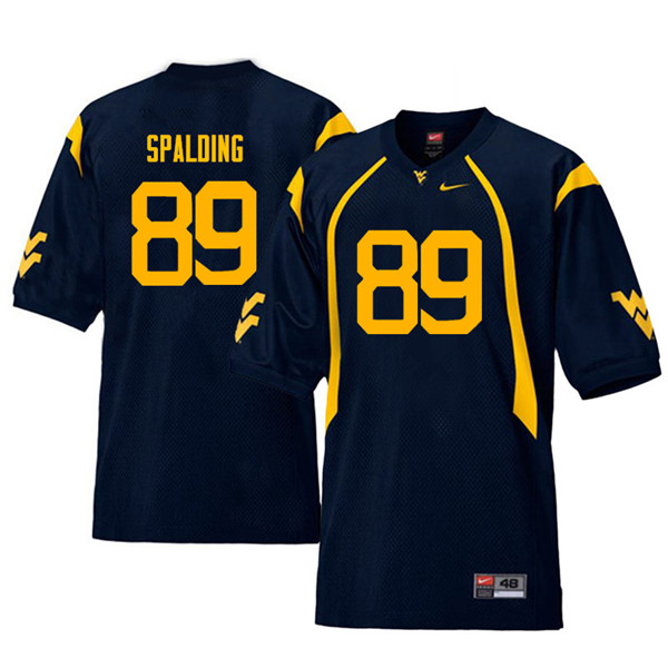 Men #89 Dillon Spalding West Virginia Mountaineers Throwback College Football Jerseys Sale-Navy